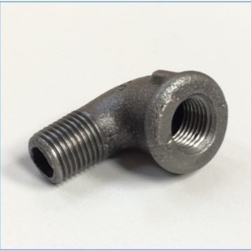1/4 Male x 1/4 Female Black Iron Elbow
